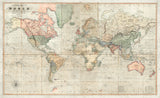 Large Vintage World Map| Vintage World Map from 1844 - Big World Maps